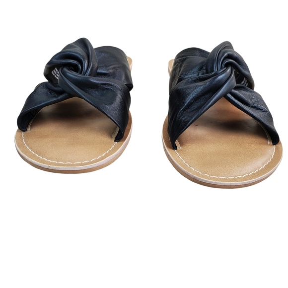 Matisse Knotty Black Leather Slide Sandals Size 9 - Picture 5 of 9